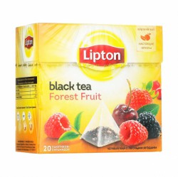 Чай черный, Lipton (Липтон) 1.8 г 20 шт Форест фрут лесные ягоды ароматизированный с кусочками ягод пирамидки